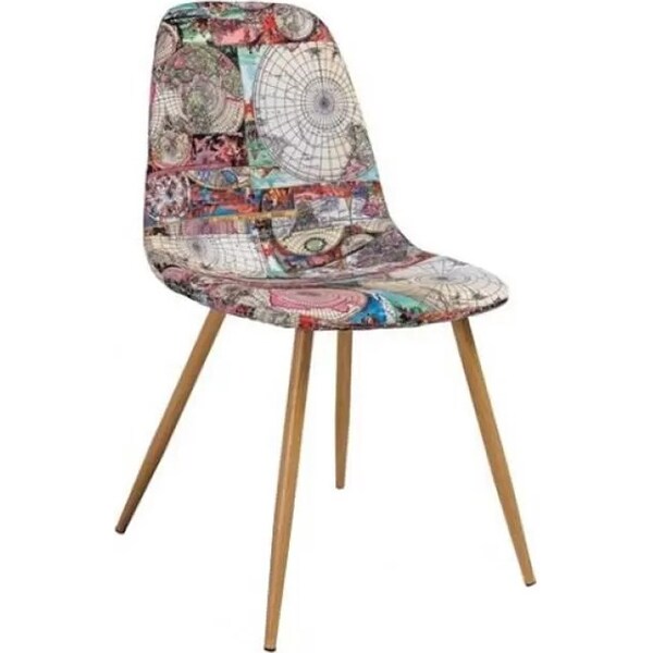 Scaun tapitat CITI, stofa-stejar, 4 bucati