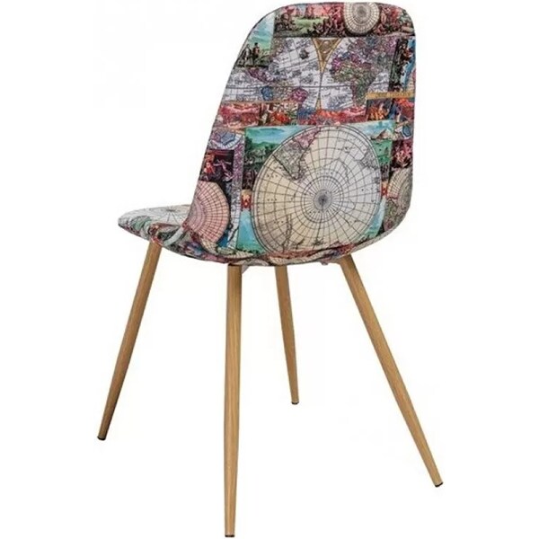 Scaun tapitat CITI, stofa-stejar, 4 bucati