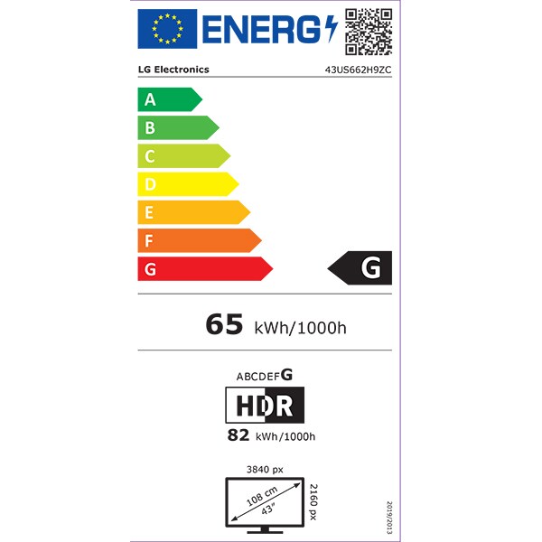Televizor Hospitality LED Smart LG 43US662H, Ultra HD 4K, HDR, 109cm
