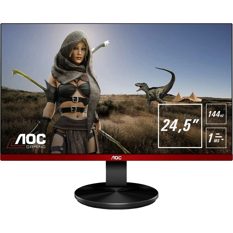 Monitor Gaming LED TN AOC G2590PX, 24.5" Full HD, 144Hz, G-Sync, negru-rosu