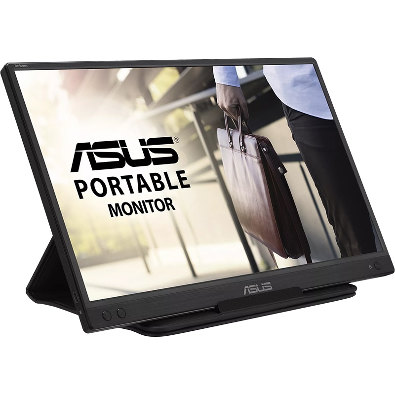 Monitor portabil LED IPS ASUS ZenScreen MB166C, 15.6", Full HD, 60Hz, Flicker Free, negru