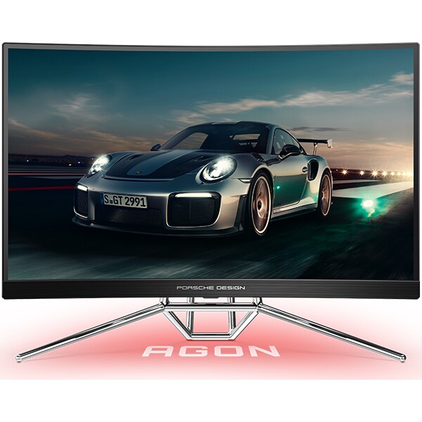 Monitor Gaming curbat LED VA AOC Porsche Design PD27, 27", QHD, 240Hz,  AdaptiveSync, HDR, negru