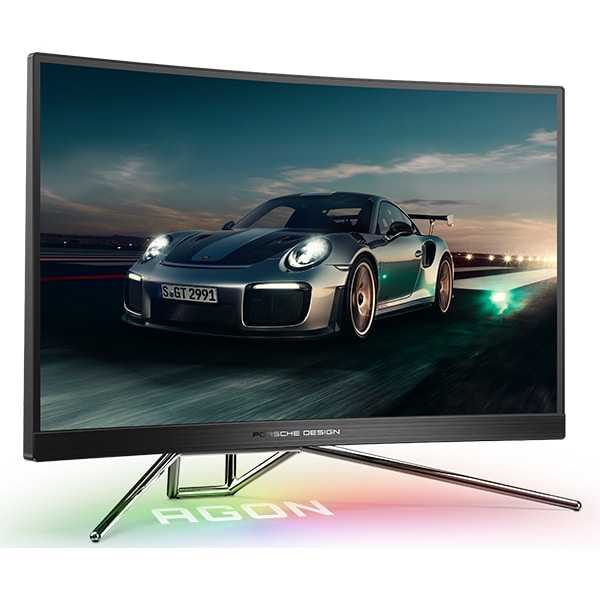 Monitor Gaming curbat LED VA AOC Porsche Design PD27, 27", QHD, 240Hz,  AdaptiveSync, HDR, negru