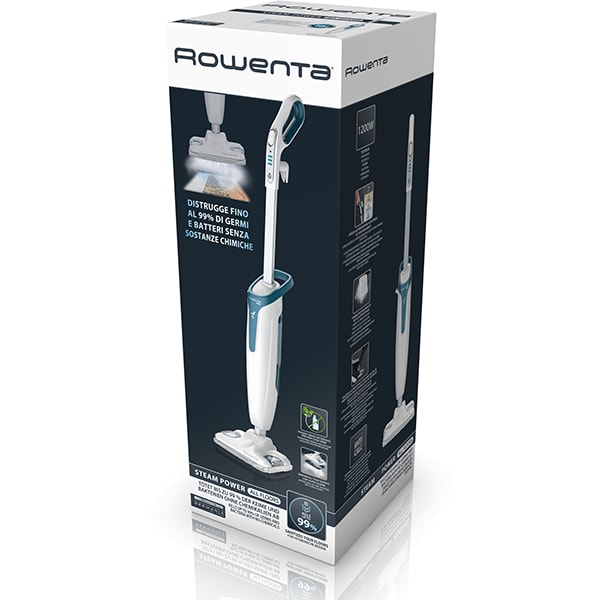 Mop cu aburi ROWENTA Steam Power RY6597WH, 0.9l, 1200W, alb-albastru