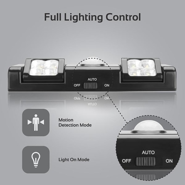 Aplica LED cu senzor de miscare PROMATE MOTIONFLUX, Baterie Li-Ion, 40 lumeni, 3.7V, negru