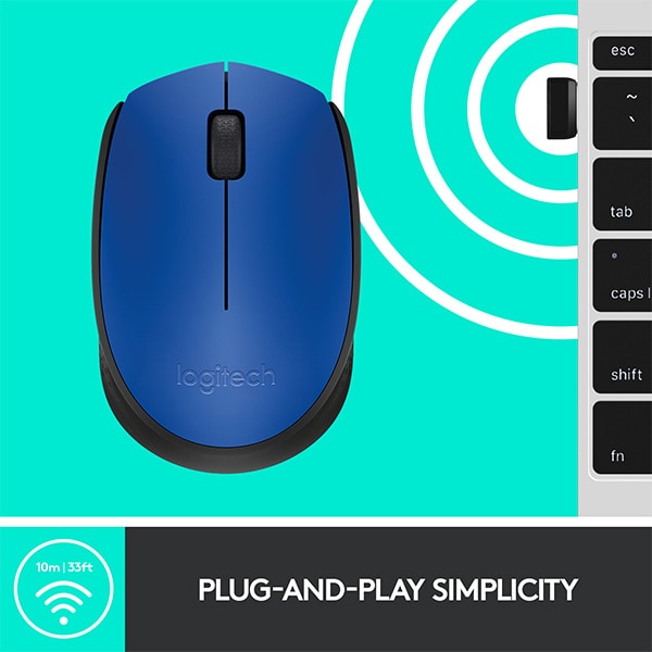 Mouse Wireless LOGITECH M171, 1000 dpi, albastru