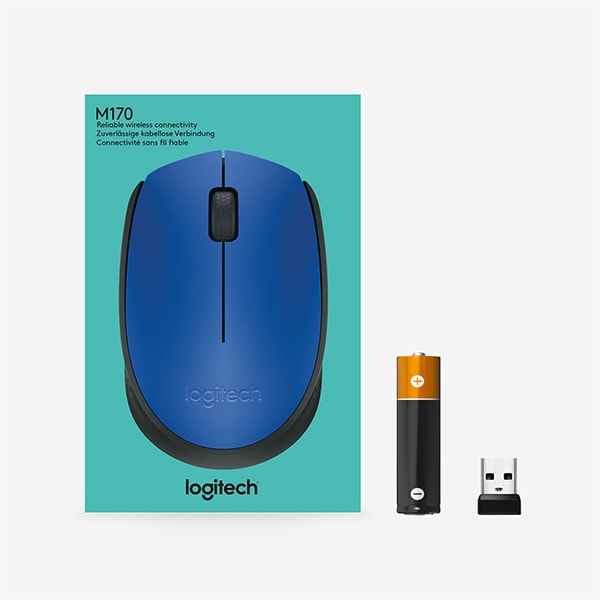 Mouse Wireless LOGITECH M171, 1000 dpi, albastru