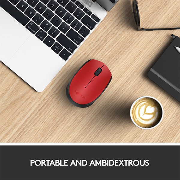 Mouse Wireless LOGITECH M171, 1000 dpi, rosu
