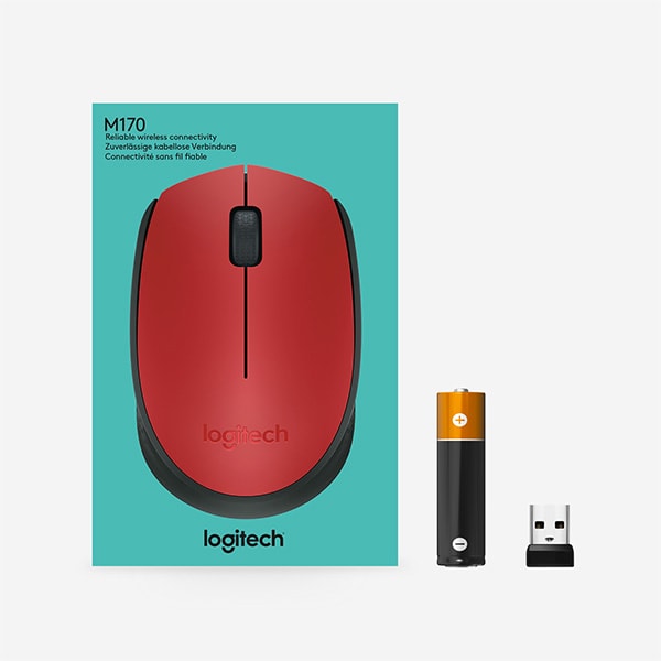 Mouse Wireless LOGITECH M171, 1000 dpi, rosu