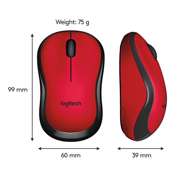 Mouse Wireless LOGITECH M220 Silent, 1000 dpi, rosu
