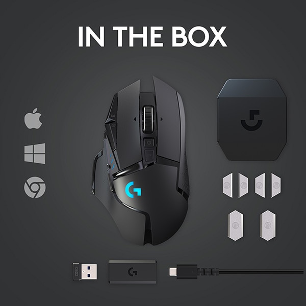 Mouse Gaming Wireless LOGITECH G502 Lightspeed, Dual-Mode, 16000 dpi, negru