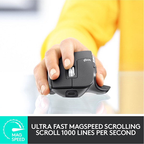 Mouse Wireless LOGITECH MX Master 3, Dual Mode, 4000 dpi, Bluetooh, graphite
