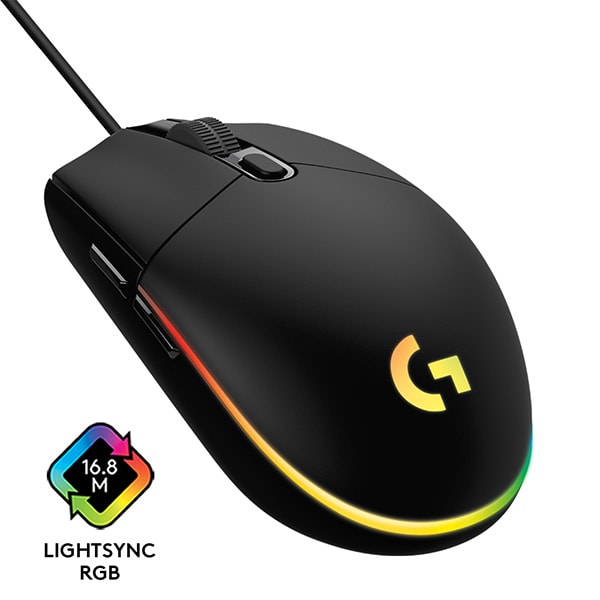 Mouse Gaming LOGITECH G102 LIGHTSYNC, 8000 dpi, negru
