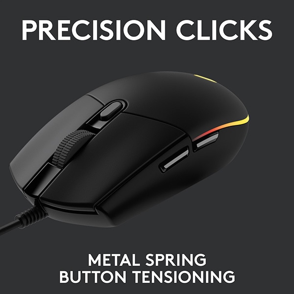 Mouse Gaming LOGITECH G102 LIGHTSYNC, 8000 dpi, negru