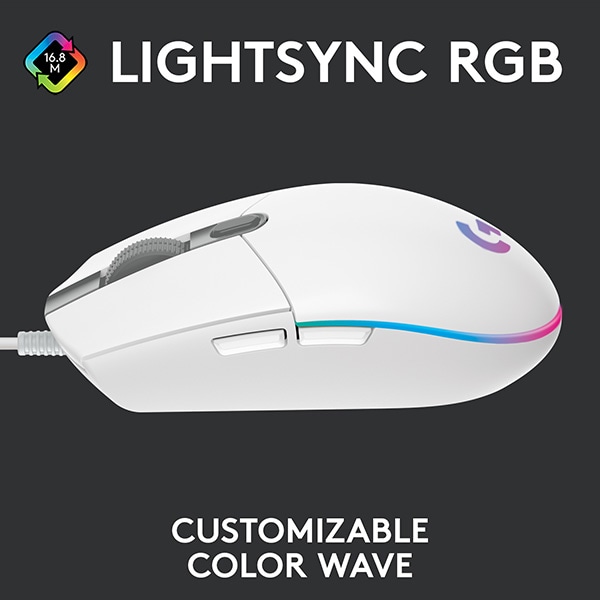 Mouse Gaming LOGITECH G102 LIGHTSYNC, 8000 dpi, alb