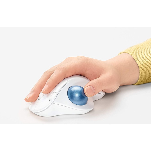 Mouse Wireless LOGITECH Ergo M575S, Dual Mode, 2000 dpi, Bluetooth, alb