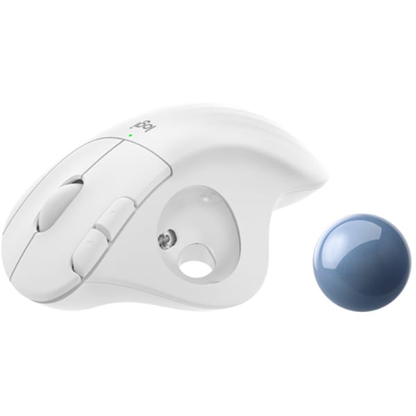 Mouse Wireless LOGITECH Ergo M575S, Dual Mode, 2000 dpi, Bluetooth, alb