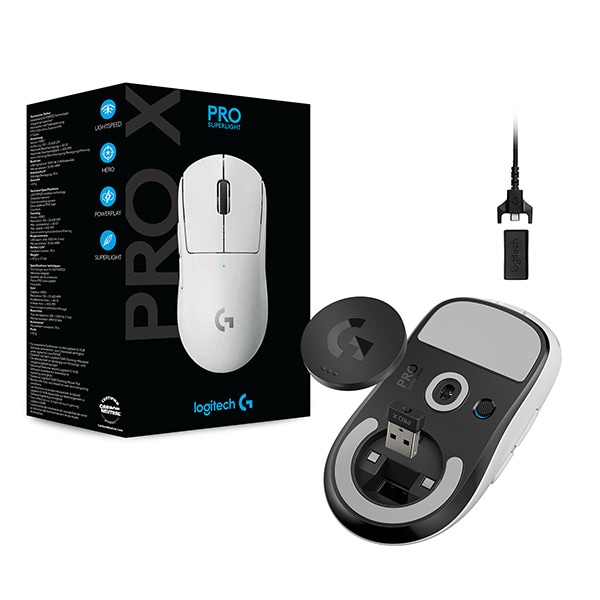 Mouse Gaming Wireless LOGITECH G Pro X Superlight, 25400 dpi, alb