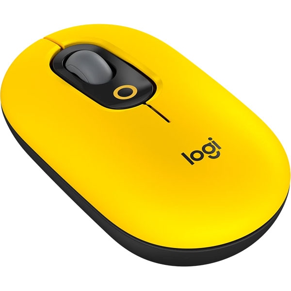 Mouse Wireless LOGITECH Pop Emoji, Dual Mode, 4000 dpi, Bluetooth, galben