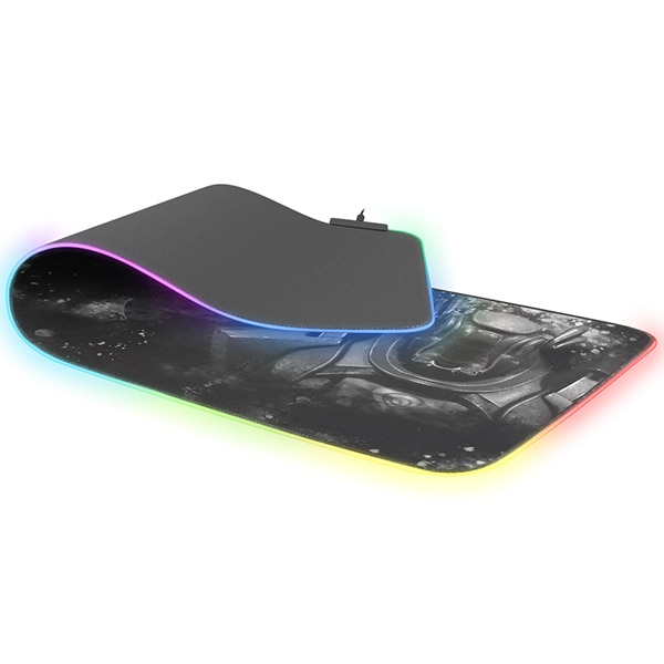 Mouse pad gaming NATEC Genesis Boron 500, iluminare RGB, marime XXL, gri-negru