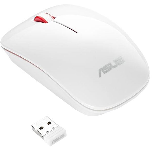 Mouse Wireless ASUS WT300, 1600 dpi, alb-rosu