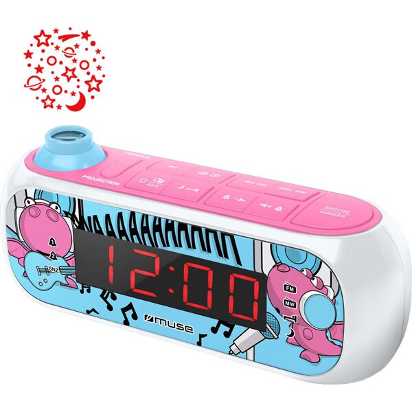 Radio cu ceas MUSE M-167 KDG, FM, MW, Holograma, multicolor