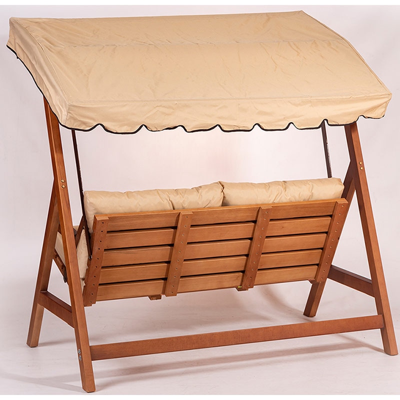 Balansoar gradina Swing 2 locuri, 170 x 100 x 165 cm, maro deschis-crem