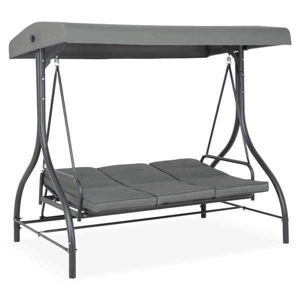 Balansoar gradina Arianna, 3 locuri, 192 x 118 x 175 cm, gri