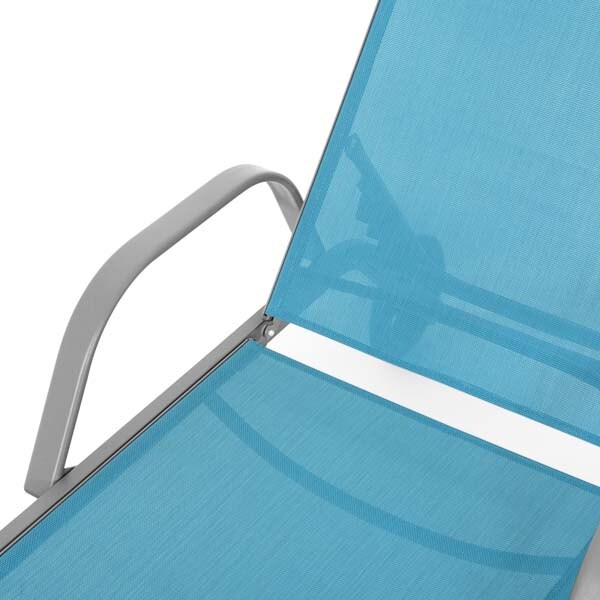 Sezlong gradina MAISON MEX Pylos, otel, 198 x 64 x 83 - 34 cm, albastru-gri