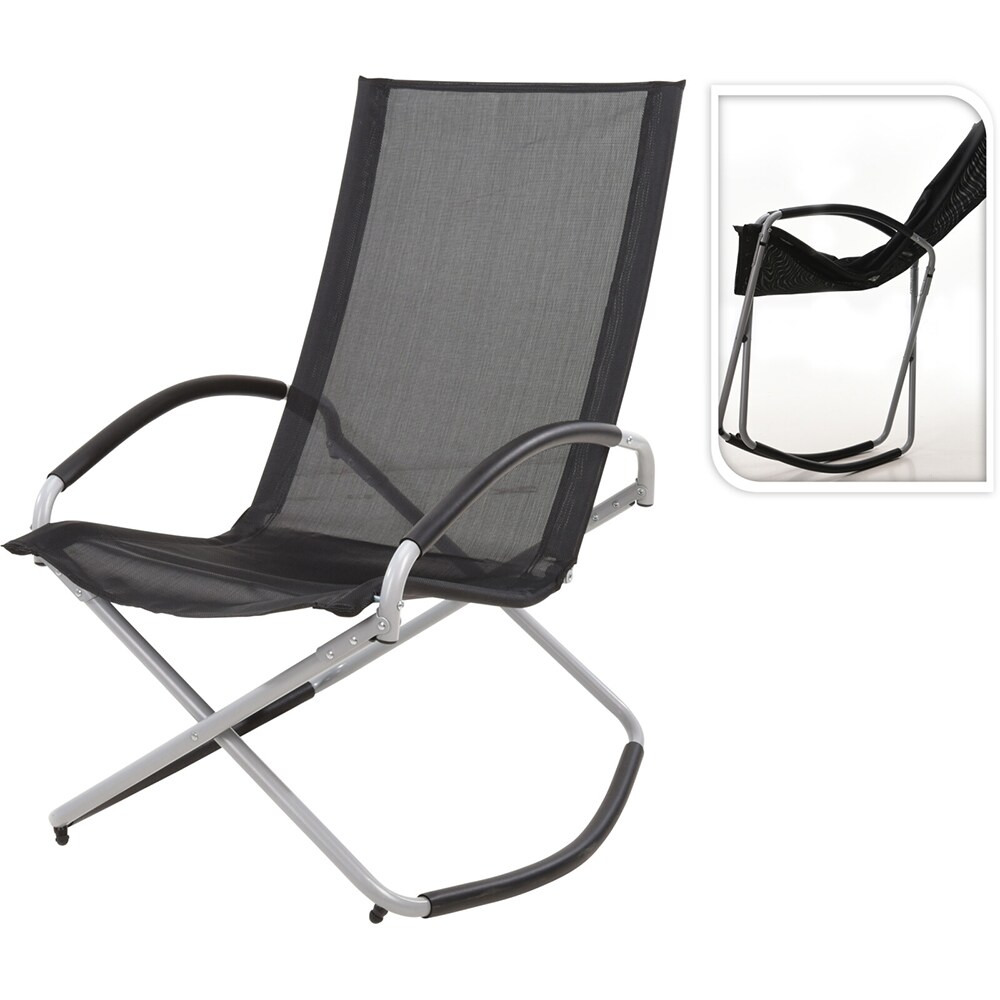 Scaun terasa PROGARDEN X82100020, metal, 90 x 70 x 98 cm, negru
