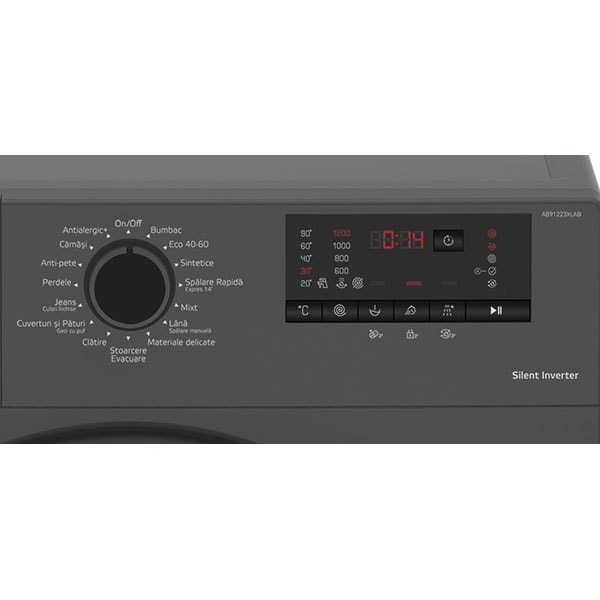 Masina de spalat rufe frontala ARCTIC AB91223XLAB, 9 kg, 1200rpm, Clasa B, negru
