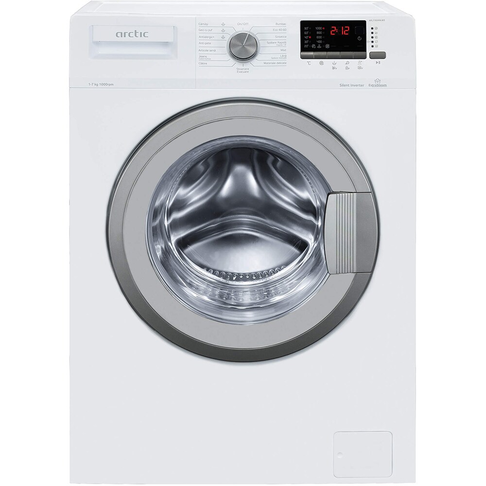 Masina de spalat rufe frontala ARCTIC APL71024XLW3, Extra Steam, 7kg, 1000rpm, Clasa D, alb