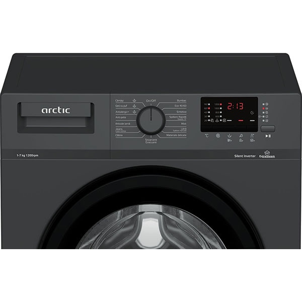 Masina de spalat rufe frontala slim ARCTIC APL71224XLAB, 7 kg, 1200rpm, Clasa D, negru