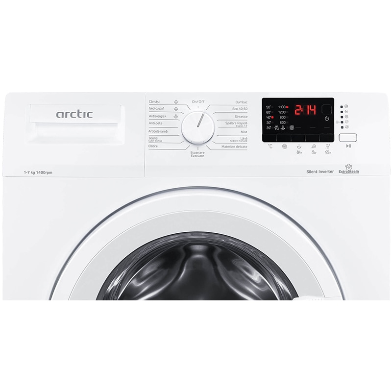 Masina de spalat rufe frontala ARCTIC APL71424XLW0, Extra Steam, 7kg, 1400rpm, Clasa D, alb
