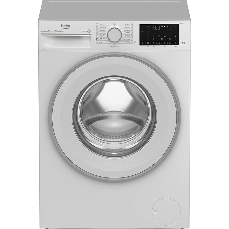 Masina de spalat rufe frontala BEKO B3WFU782CWB, SteamCure, 8kg, 1200rpm, Clasa C, alb