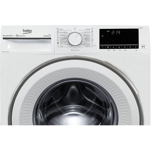 Masina de spalat rufe frontala BEKO B3WFU7843WB, SteamCure, 8kg, 1400rpm, Clasa C, alb