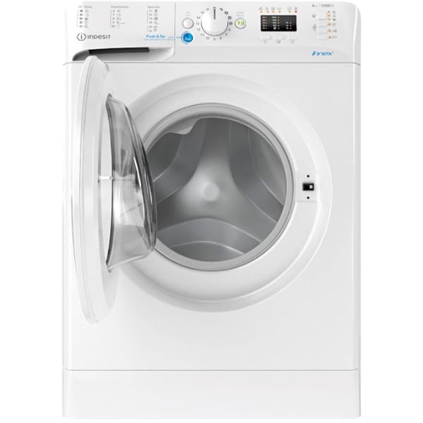 Masina de spalat rufe frontala slim INDESIT BWSA 61051 W EU N, 6 kg, 1000rpm, Clasa F, alb