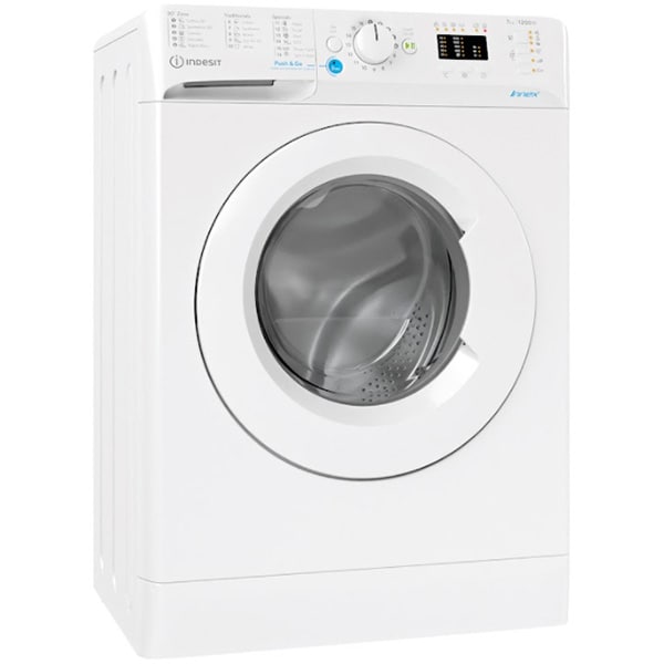 Masina de spalat rufe frontala slim INDESIT BWSA 71251 W EE N, 7 kg, 1200rpm, Clasa E, alb