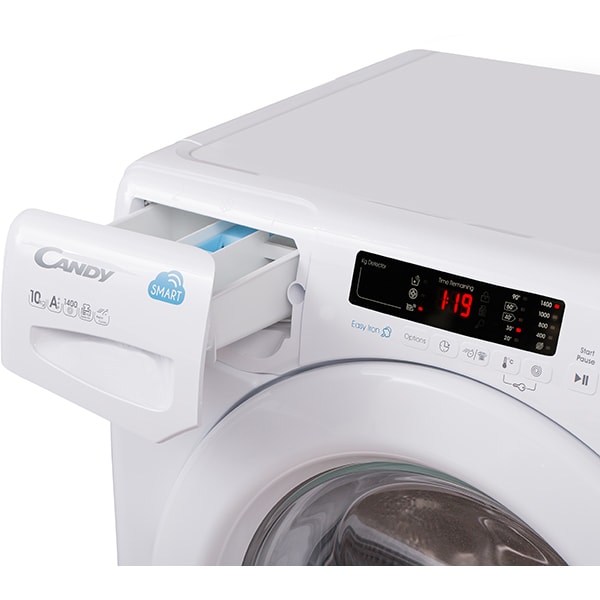 Masina de spalat rufe frontala CANDY CSS 14102D3-S, Smart Touch, 10kg, 1400rpm, Clasa A+++, alb