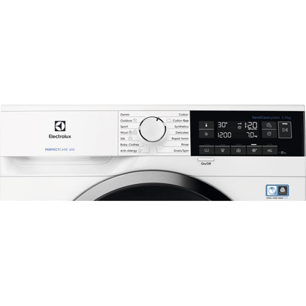 Masina de spalat rufe frontala slim ELECTROLUX PerfectCare600 EW6S347S, Fuzzy Logic, 7 kg, 1400rpm, Clasa F, alb