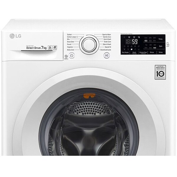 Masina de spalat rufe frontala LG F2J5QN3W, 6 Motion DD, 7kg, 1200rpm, Clasa A+++, alb