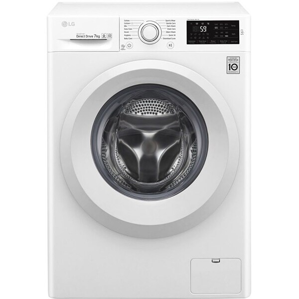 Masina de spalat rufe frontala LG F2J5QN3W, 6 Motion DD, 7kg, 1200rpm, Clasa A+++, alb