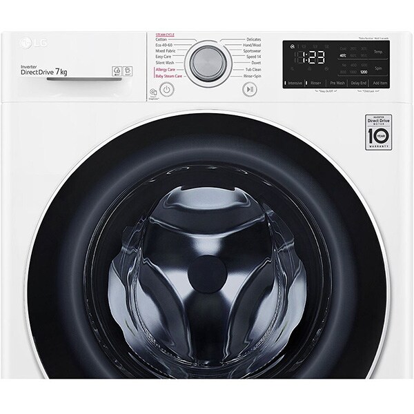 Masina de spalat rufe frontala slim LG F2WV3S7S0E, 7kg, 1200rpm, Clasa D, alb
