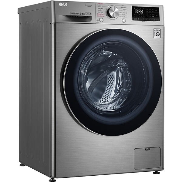 Masina de spalat rufe frontala cu uscator LG F4DN409S2T, 6 Motion, Wi-Fi, 9/5kg, 1400rpm, Clasa D/E, argintiu