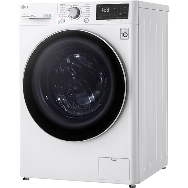 Masina de spalat rufe frontala cu uscator LG F4DV328S0U, Steam, 8/6kg, 1400rpm, Clasa B/E, alb