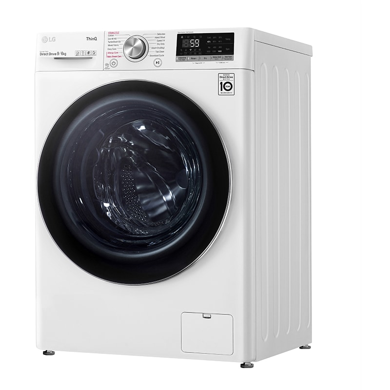 Masina de spalat rufe frontala cu uscator LG F4DV509S2E, Wi-Fi, 9/6 kg, 1400rpm, Clasa B/E, alb