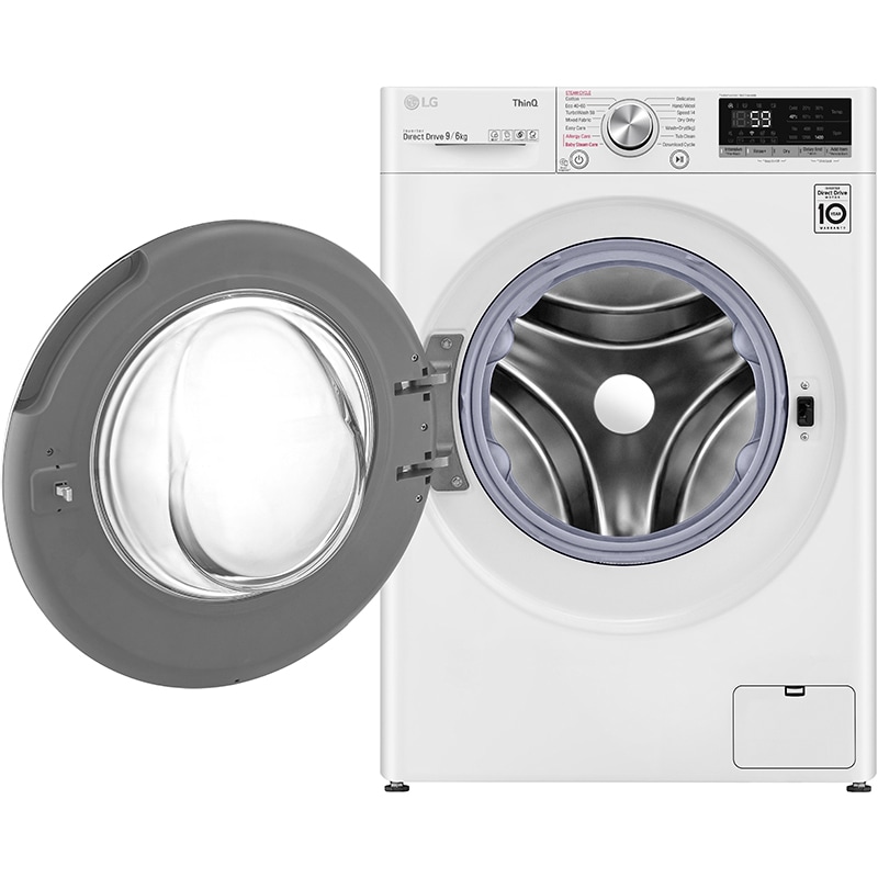 Masina de spalat rufe frontala cu uscator LG F4DV509S2E, Wi-Fi, 9/6 kg, 1400rpm, Clasa B/E, alb