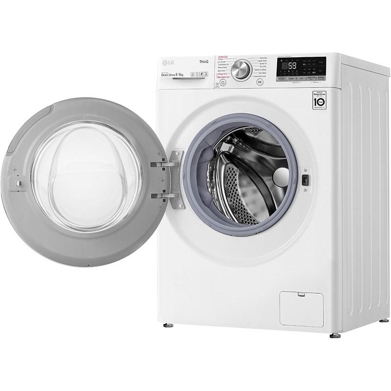 Masina de spalat rufe frontala cu uscator LG F4DV509S2E, Wi-Fi, 9/6 kg, 1400rpm, Clasa B/E, alb