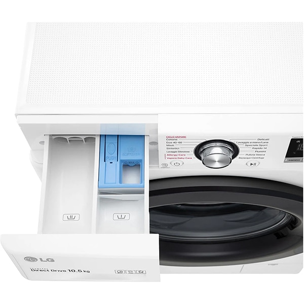 Masina de spalat rufe frontala LG F4WV310S6E, 10.5 kg, 1400rpm, Clasa B, alb