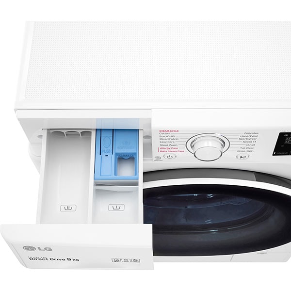 Masina de spalat rufe frontala LG F4WV329S0E, 9 kg, 1400rpm, Clasa B, alb